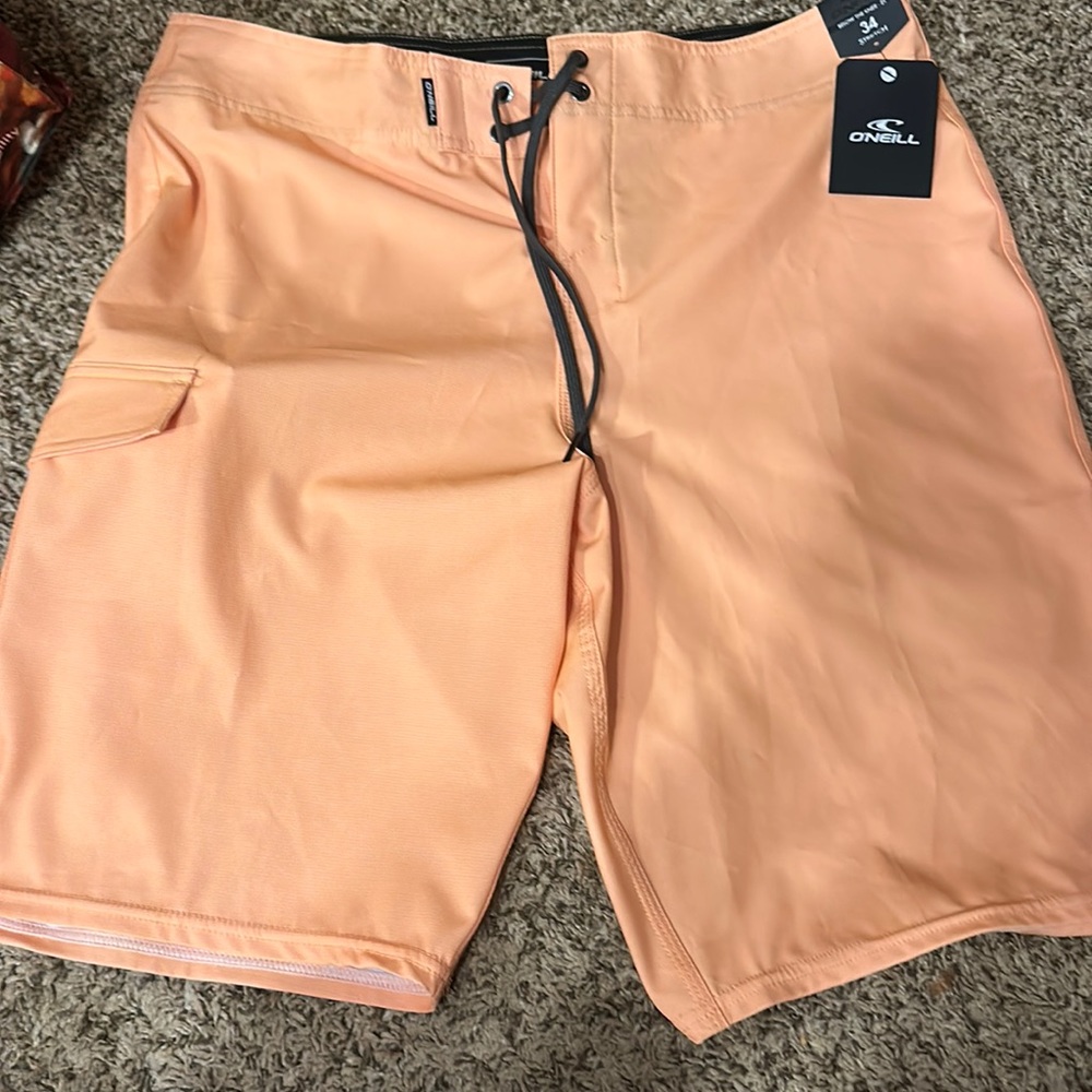 O’NEILL MENS WEAVER BOARD SHORTS/SWIM TRUNKS: ORANGE: NWT: SZ 34